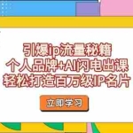 （14383期）引爆ip流量秘籍，个人品牌+AI闪电出课，轻松打造百万级IP名片