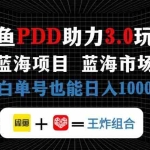 (14516期)闲鱼卖拼多多助力项目,蓝海市场新手也能单号日入1000+