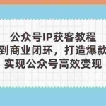 (14486期)公众号IP获客教程(第3期),从入门到商业闭环,打造爆款文章,实现公众…