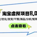 (14637期)淘宝虚拟项目8.0:选品/上架/优化/发货/干预/测品/分析/矩阵放大收益