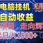 (14618期)最新电脑挂机  带有管道收益,轻松日入1000+无上限