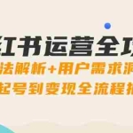 (14725期)小红书运营全攻略:算法解析+用户需求洞察,从起号到变现全流程拆解