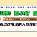 (14735期)最新短剧平台,刷短剧,看小说,赚现金,一部手机日入300+