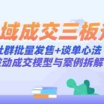 (14762期)私域成交三板斧:社群批量发售+谈单心法,被动成交模型与案例拆解