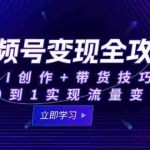 (15007期)视频号变现全攻略:AI创作+带货技巧,从0到1实现流量变现