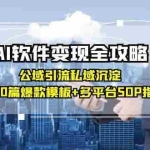 (15046期)AI软件变现全攻略:公域引流私域沉淀,15000篇爆款模板+多平台SOP指南