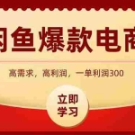 (15145期)闲鱼高利润电商,入门到出单只需3小时,每天利润1000