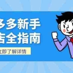 (15144期)拼多多新手开店全指南,个人企业店铺注册流程,后台基础操作详解