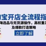 (15134期)淘宝开店全流程指南,蓝海选品与无货源操作,高权重发布及爆款打造策略