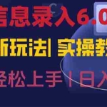 (15168期)信息录入6.0,几秒钟一单,一部手机即可,无需经验照抄答案,随时随.地…