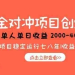 (15166期)美金对冲创业项目,日收益1000-4000,小众暴力项目