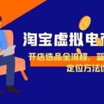 (15159期)淘宝虚拟电商起盘,开店选品全流程,蓝海市场精准定位方法论