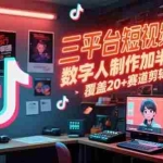 (15265期)三平台短视频实战课,数字人制作加半无人直播,覆盖20+赛道剪辑与运营技巧