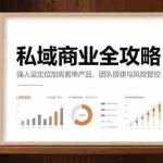 (15294期)私域商业全攻略,强人设定位加高客单产品,团队搭建与风险管控