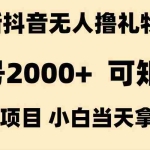 (15311期)抖音无人撸礼物8.0玩法 全新风口   见效果快  全无人  单号当天产出2000+