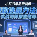 (15324期)小红书单品带货课,极致选品方法论,实战导师深度指导
