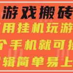 (15383期)最新游戏搬砖项目,小白纯手机可操作,不用挂机玩游戏,日入300+