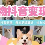 (15379期)宠物抖音变现课,账号五件套搭建,爆流逻辑解析,挂车转化实操