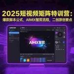 (15475期)2025短视频矩阵特训营:爆款脚本公式,AIMIX智剪流程,二创原创要点