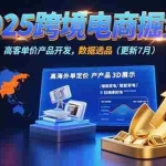 (15512期)2025跨境电商掘金:蓝海市场定位,高客单价产品开发,数据选品(更新7月)