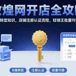 （15546期）敦煌网开店全攻略：B端转型知识，店铺注册认证流程，旺销王批量刊登技