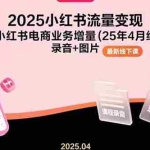 (15601期)2025小红书流量变现,实现小红书电商业务增量(25年4月线下课)录音+图片