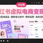 (15673期)小红书虚拟电商变现课,AI蓝海选品,爆款笔记创作,矩阵运营,高利润玩法