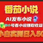 (15705期)稳定3年番茄小说AI写小说赚取稿费,用小号看小说赚取收益,小白单日500+