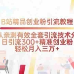 (15696期)B站精品创业粉引流教程,团队亲测有效全套引流技术分享,日引流300+精…