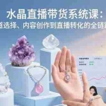 (15721期)水晶直播带货系统课:从赛道选择、内容创作到直播转化的全链路教学