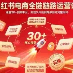 (15751期)小红书电商全链路运营课:涵盖30+实操单元,实现从开店到爆款账号完整闭环