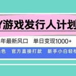（15812期）DY小游戏发行人计划，25年最新风口，单日变现1000+，官方 直接打款，新…