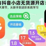 (15805期)拼多多与抖音小店无货源开店:五大模块+8大章节,从新手到进阶系统学习