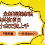 (15851期)0门槛,全新视频审核黑科技项目,新手小白无脑上手5秒闭眼出单,不限单…