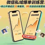 (15843期)微信私域爆单训练营:一场公开课成交33单案例,99元自动训练营批量变现术