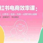 (15838期)小红书电商效率课:从账号搭建到变现,以养号-选品-内容-运营为核心链路