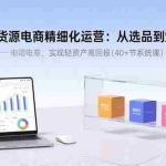 (15896期)无货源电商精细化运营:从选品到爆款,实现轻资产高回报(40+节系统课)