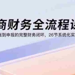 (15893期)电商财务全流程课程:从建账到申报的完整财务闭环,26节系统化实操内容