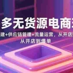 (15886期)拼多多无货源电商玩法:基础搭建+供应链管理+流量运营,从开店到爆单