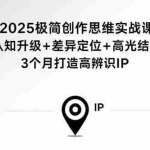 (15928期)2025极简创作思维实战课:认知升级+差异定位+高光结尾,3个月打造高辨识IP