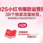 (15946期)2025小红书爆款运营指南:38个独家流量秘笈,快速掌握从冷启动到月销5万+