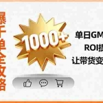 （16087期）抖音带货日爆千单全攻略，单日GMV破10万、ROI提升5倍，让带货变现更高效