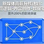 (16142期)新媒体高薪升核计划:运营逻辑-内容创作-数据驱动,提升200%的职场突破