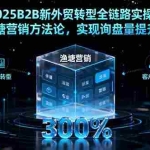 （16129期）2025B2B新外贸转型全链路实操：掌握渔塘营销方法论，实现询盘量提升300%