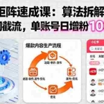 (16231期)小红书矩阵起号速成课:算法拆解/爆款流水线/关键词截流 单账号日增粉100+