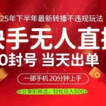 (16278期)当天见收益,一部手机日入500+,最新无人直播不违规玩法