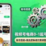 (16262期)视频号电商0-1起号全案课:账号搭建+推流逻辑+微付费调整,等实操体系