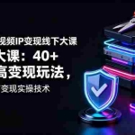 (16282期)2025短视频IP变现线下大课:40+行业高变现玩法,100+IP高变现实操技术