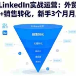 (16397期)国际版LinkedIn实战运营:外贸开发+个人品牌+销售转化,新手3个月月入5万+