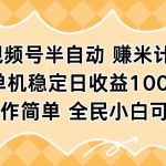 (16428期)视频号半自动赚米计划,单机稳定日收益100+,操作简单可批量操作